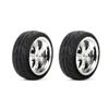 Losi Mounted FR 5-Spoke Wheel/Tire 54x26mm Chrome 2 LOS43038 Elec Car/Truck Replacement Parts view 1