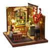 4 Sets of Chinese Art Cottage Models 3D Wooden Miniature Doll House Kits Classical Architecture DIY Birthday Prensent (Painting and Calligraphy Room with Dust Cover) view 2