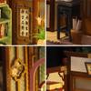4 Sets of Chinese Art Cottage Models 3D Wooden Miniature Doll House Kits Classical Architecture DIY Birthday Prensent (Painting and Calligraphy Room with Dust Cover) view 4