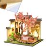 4 Sets of Chinese Art Cottage Models 3D Wooden Miniature Doll House Kits Classical Architecture DIY Birthday Prensent (Zither Room with Dust Cover) view 1