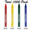Madisi Crayons Bulk Pack, Regular Size, 4 Colors, cellophane 250 Packs, 1000 Count view 3
