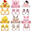 48 Pieces Farm Animal Paper Eyeglasses Farm Animal Birthday Paper Crown Headbands Farm Kids Birthday Party Hats Cow Chicken Barnyard Party Favors for Kids Toddlers Baby Holiday Games Party Supplies view 1
