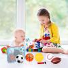 5 Pieces Ball Mini Inflatable Sport Balls Include Soccer Ball, Basketball, Baseball, Football and Tennis Ball with Pump and Mesh Bag for toddlers Indoor Outdoor Playground Garden Beach Pool Toys view 4