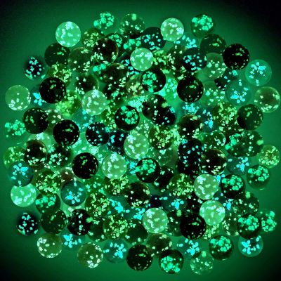 Gejoy 100 Pieces Colorful Glass Marbles Glow in The Dark Multi-Color Luminous Glowing Glass Marbles for Marble Games DIY and Home Decor(0.47 Inch)