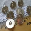 9 Buttons (SRAO) Figural Open Zipper Buttons Silver Color Metallic Plastic 22MM Shank 34L 7/8" Costume Crafts 36L Fun Buttons view 1
