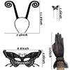 Asekonc Butterfly Antenna Headband with Butterfly Lace Mask for Halloween Party Cosplay Costume Accessory view 4