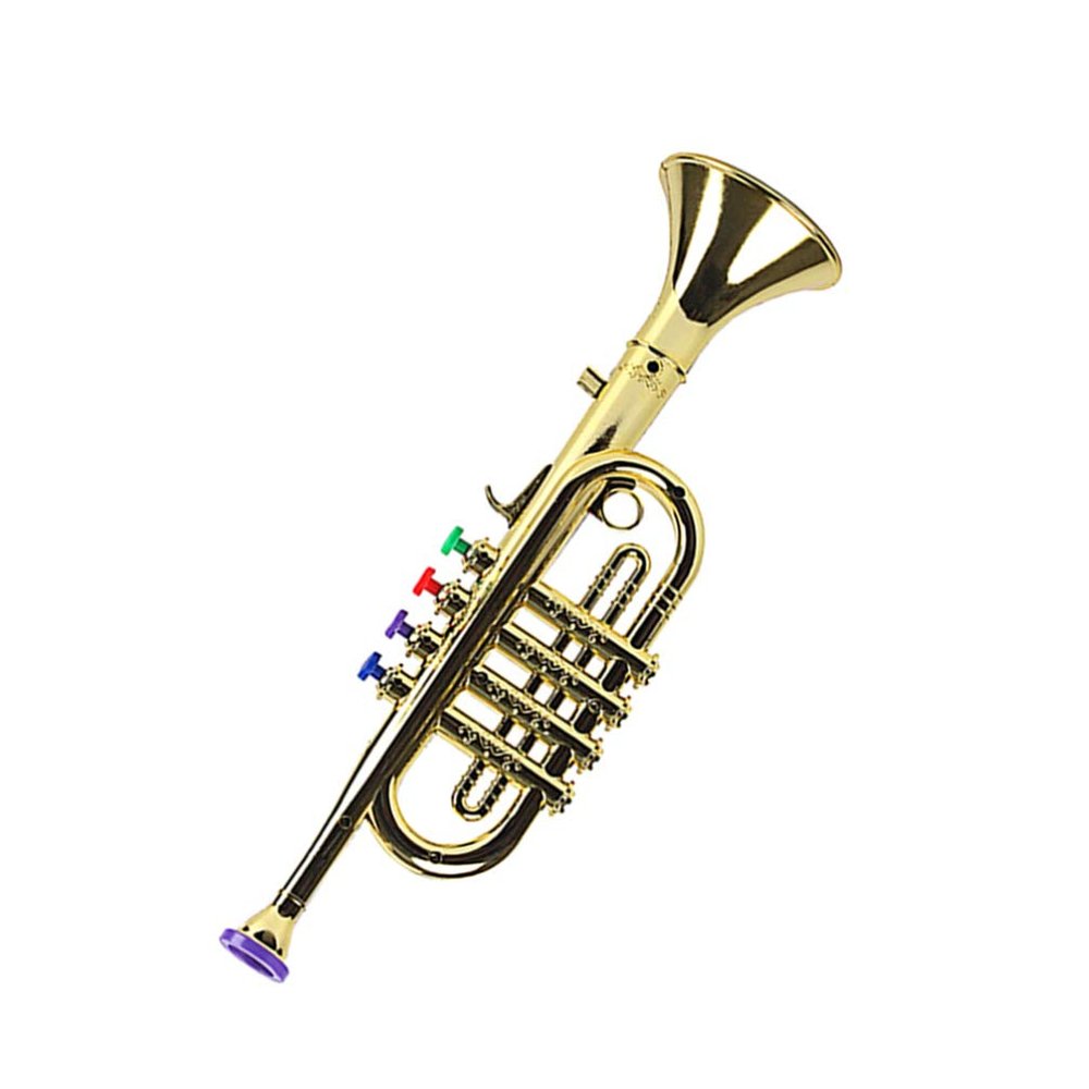 ToysCentral Basics Trumpet Toy Musical Instrument Interesting Funny Party Supplies Birthday Musical Instrument Toy for Children Kids Toddlers, Golden