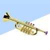 ToysCentral Basics Trumpet Toy Musical Instrument Interesting Funny Party Supplies Birthday Musical Instrument Toy for Children Kids Toddlers, Golden view 3