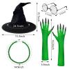 Asekonc Halloween Witch Hat Witch Costume Hat Glasses with Gloves for Women Halloween Movie Cosplay Props Role-playing Party Favors Supplies view 3