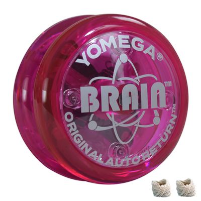 Yomega The Original Brain - Professional Yoyo for Kids and Beginners, Responsive Auto Return Yo Yo Best for String Tricks + Extra 2 Strings & 3 Month Warranty (Pink)