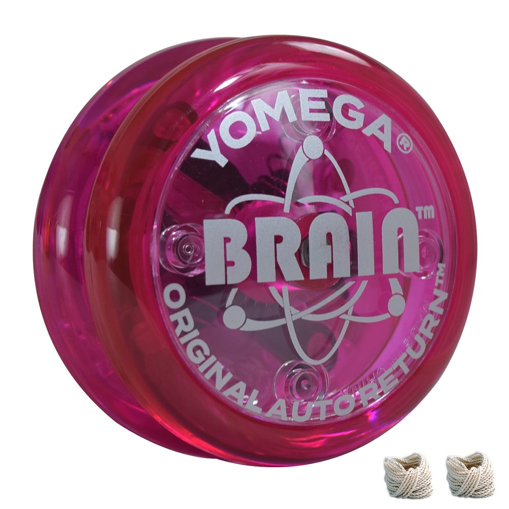 Yomega The Original Brain - Professional Yoyo for Kids and Beginners, Responsive Auto Return Yo Yo Best for String Tricks + Extra 2 Strings & 3 Month Warranty (Pink)