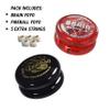 Yomega 2 Legendary Spinners The Original Yoyo with A Brain and Fireball Transaxle Yo-Yo for All Level String Trick Play +5 Extra Strings (Fireball Black-Brain Red) view 2