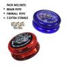 Yomega 2 Legendary Spinners The Original Yoyo with A Brain and Fireball Transaxle Yo-Yo for All Level String Trick Play + 5 Extra Strings (Fireball Red/Black-Brain Blue) view 2