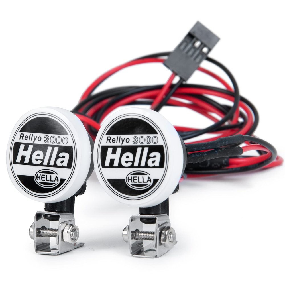 Que-T 2pcs Round Light Headlight Spotlight for 1: 10 RC Trx4 TRX6 SCX10 90046 RC Car