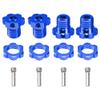 4Pack Vgoohobby Aluminum 17mm Splined Wheel Hex Hub Nut Compatible with Traxxas E-Revo Revo 3.3 E-Maxx Summit Slayer Pro 4X4 1/10 RC Monster Truck (Blue) view 1