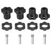 4Pack Vgoohobby Aluminum 17mm Splined Wheel Hex Hub Nut Compatible with Traxxas E-Revo Revo 3.3 E-Maxx Summit Slayer Pro 4X4 1/10 RC Monster Truck (Black) view 1