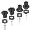 4Pack Vgoohobby Aluminum 17mm Splined Wheel Hex Hub Nut Compatible with Traxxas E-Revo Revo 3.3 E-Maxx Summit Slayer Pro 4X4 1/10 RC Monster Truck (Black) view 2