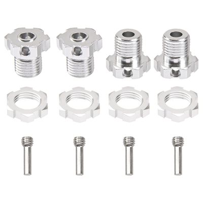 4Pack Vgoohobby Aluminum 17mm Splined Wheel Hex Hub Nut Compatible with Traxxas E-Revo Revo 3.3 E-Maxx Summit Slayer Pro 4X4 1/10 RC Monster Truck (Silver)