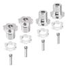 4Pack Vgoohobby Aluminum 17mm Splined Wheel Hex Hub Nut Compatible with Traxxas E-Revo Revo 3.3 E-Maxx Summit Slayer Pro 4X4 1/10 RC Monster Truck (Silver) view 2
