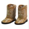 American Fashion World Light Brown Eagle Cowboy Boot for 14-Inch Dolls | Premium Quality & Trendy Design | Dolls Shoes | Shoe Fashion for Dolls for Popular Brands view 1