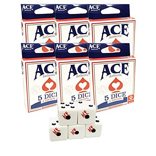 Cartamundi Ace 16mm Casino Spot Dice | 6 Packs of 5 | 30 Total.