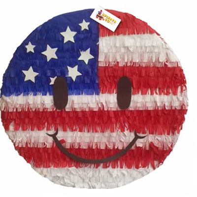 16" Emoticon Pinata American Themed Smiley Indpendence Day Pinata 4th of July