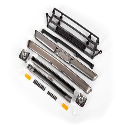 Traxxas 9415A Body Accessories, Chevrolet C10, Satin Black Chrome (Includes Grille (Upper & Lower), Headlight housings (Left & Right), Bumpers (Front & Rear), mounting retainers and Hardware)