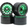 4pcs RC Aluminium Alloy 2.2 beadlock Wheels Rims Hex 12mm Green/Black Color view 1