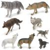 Skylety 8 Pieces Wolves Figurines Wolf Animal Decoration Jungle Zoo Animal Figures Wolf Cake Toppers Decor Realistic Woodland Party Supplies, 8 Styles view 1