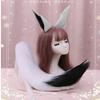Anime Wolf Fox/Cat 25" Plush Tail + 2 Clip Ears Prop Halloween Cosplay New (White Black) view 3