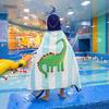 MIFXIN Kids Beach Towel Bath Poncho Cloak Hooded Soft Absorbent Cute Surfing Robe Changing Towel for 3-8 Years Toddler Boys Girls (Green Dinosaur) view 4
