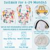 2ooya 6 Pcs Baby Feeding Bibs Toddler Waterproof Bib Set with Crumb Catcher Pocket Infant Adjustable Baby Teething Bib Babies Food Bibs Keepsake Gift for Baby Shower Christmas New Year, 6-12 Months view 2