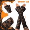 WILLBOND 4 Pcs Halloween Black Witch Hats and Lace Gloves Set, Halloween Costume Accessories, for Dress up Party Supplies view 3