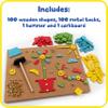 Ready 2 Learn Tack A Tile - Wooden Hammer Toy for Kids Aged 4 and up - 100 Shapes - Big Corkboard - Kid-Friendly Tacks - Foster Imagination, Fine Motor Skills and Reasoning view 3
