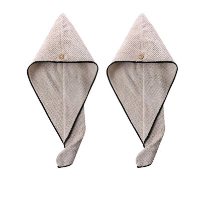 ABBBHHJL Dry Hair Washing Cap Hat Cap 2 Pack Microfiber Hair Towel Wrap Turban for Women Girls, Absorbent Quick Dry Bath Hair Cap with Buttons,Fast Drying Towels Dry Cap for Hair