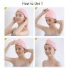 ABBBHHJL Dry Hair Washing Cap Hat Cap 2 Pack Microfiber Hair Towel Wrap Turban for Women Girls, Absorbent Quick Dry Bath Hair Cap with Buttons,Fast Drying Towels Dry Cap for Hair view 3