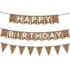 Censen Leopard Print Cheetah Design Happy Birthday Banner Pennant Banner Cheetah Birthday Decorations Leopard Party Decorations Jungle Safari Animal Print Baby Shower Theme Party Supplies view 1