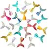 Yookeer 36 Pcs Mermaid Tail Cake Cupcake Toppers Acrylic Mini Mermaid Tail Figures Cake Decorations Glitter for Party Decoration Baby Shower Party Supplies view 1