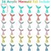 Yookeer 36 Pcs Mermaid Tail Cake Cupcake Toppers Acrylic Mini Mermaid Tail Figures Cake Decorations Glitter for Party Decoration Baby Shower Party Supplies view 2