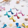 Yookeer 36 Pcs Mermaid Tail Cake Cupcake Toppers Acrylic Mini Mermaid Tail Figures Cake Decorations Glitter for Party Decoration Baby Shower Party Supplies view 4