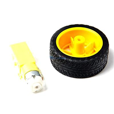 2PCS for arduino Smart Car Robot Plastic Tire Wheel with DC 3-6v Gear Motor