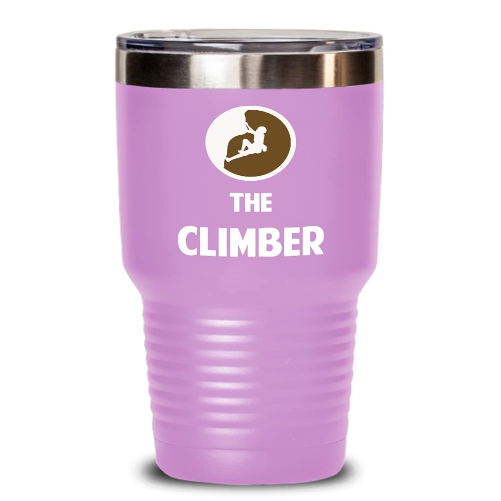 Rock Climbing Tumbler The Climber Best Gift For Rock Climber 30oz, Magenta