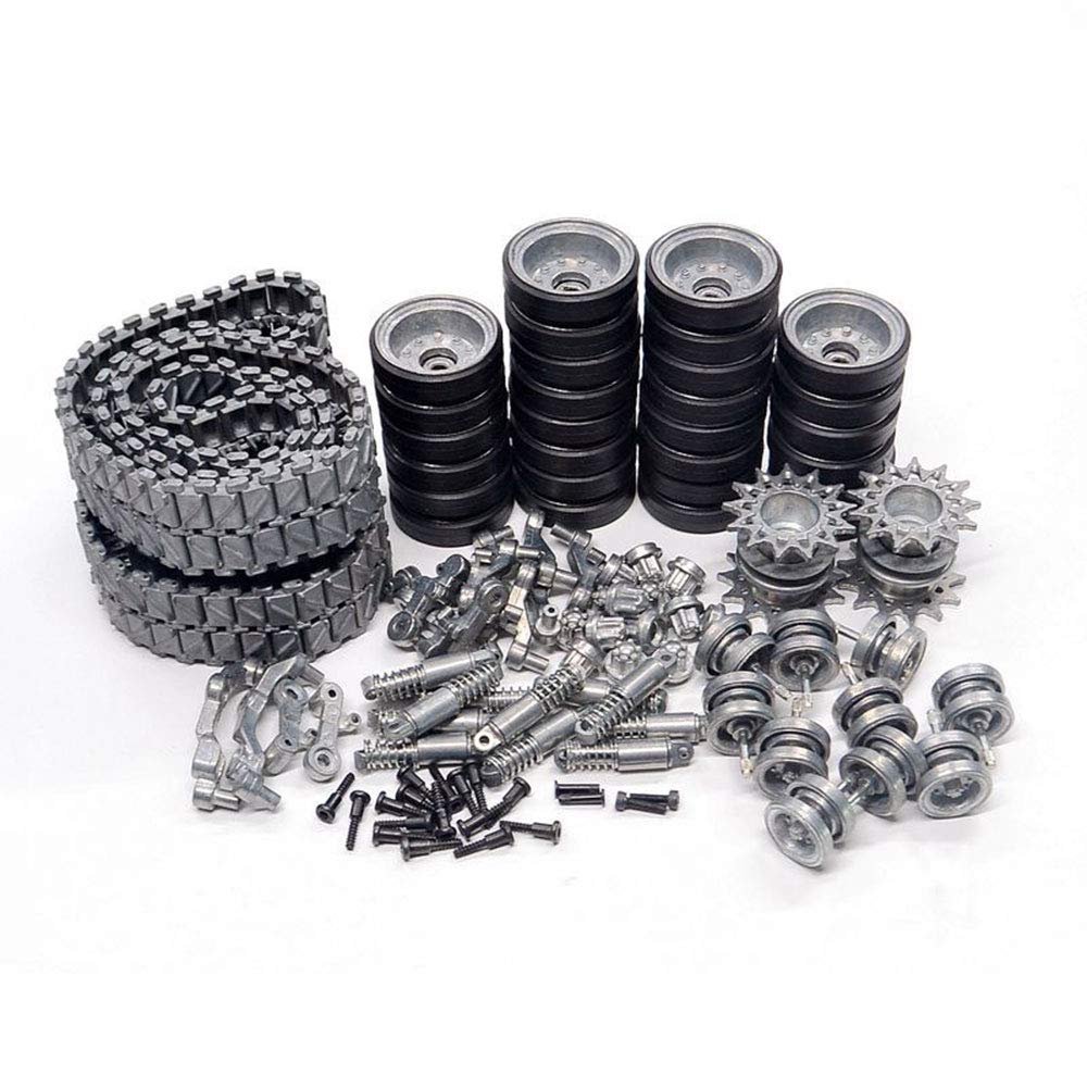 HJKLMM RC Remote Control Tank Upgrade Accessories Suitable for Henglong 1/16 American Pershing M26 Medium Tank (3838) Including Metal Tracks, Shock Absorber, etc. (Metal Accessories Set)