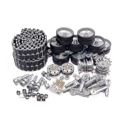 HJKLMM RC Remote Control Tank Upgrade Accessories Suitable for Henglong 1/16 British Challenger II Main Battle Tank (3908) Including Metal Tracks, Load-Bearing Wheels, etc. (Rubber Track Metal Suit)