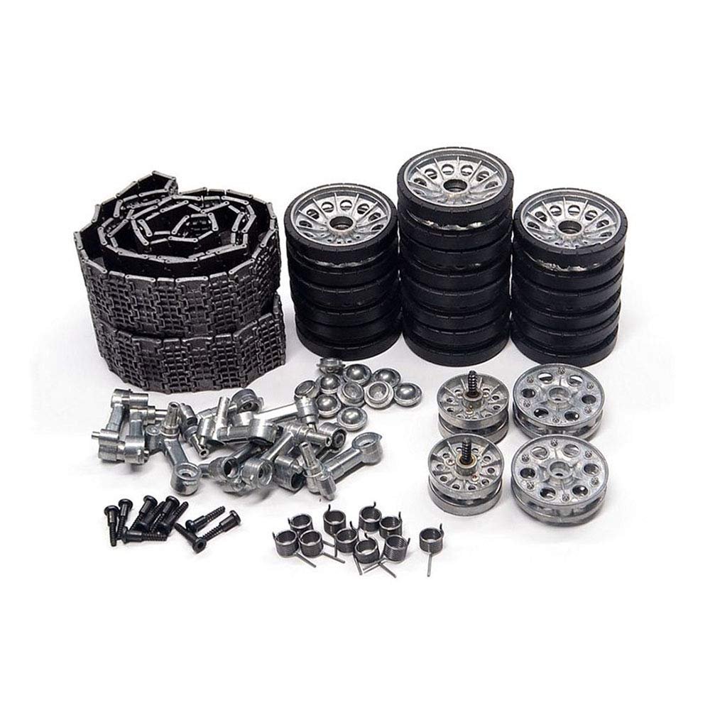 HJKLMM RC Remote Control Tank Upgrade Accessories Suitable for Henglong 1/16 Soviet T34 Medium Tank (3909) Including Metal Tracks, Load-Bearing Wheels, etc. (Full Metal Assembly Set)