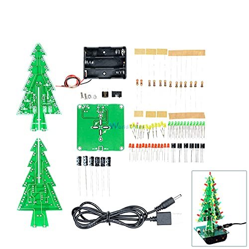 1Set 3D Christmas Tree LED DIY Kit Red/Green/Yellow LED Flash Circuit Kit Electronic Fun Suite Christmas Gift Fee Shipping