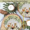 121Pc Woodland Baby Shower Decorations For Boy Or Girl, Birthday Party Supplies, Heavy Duty Sage Green Tablecloth, Paper Plates, Napkins, Straws And Cups, Forest Animal Friends Tableware Set Serves 24 view 4