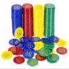 Lynkaye 160 pcs Poker Chips Typical Size Plastic Poker Card Chips with Printing Golden Number for Texas Home Game Nights Play,Learning Math Counting,Bingo,1.37 Inch(with Denominations) view 1