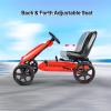 FFlyer Pedal Go Kart for Kids, 4 Wheel Ride On Car, Off Road Racing Style Pedal Car w/2-Position Adjustable Seat, Handbrake & Clutch, EVA Rubber Wheels, Racer Pedal Vehicle for Boys Girls (Red) view 4