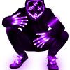 4 Set LED Mask Gloves Shoelace Set, Halloween Costume Rave Cosplay Kit view 1
